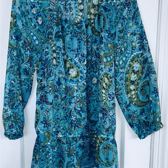 Apt. 9 Teal and Olive Patterned Skirt Sz Medium - Picture 3 of 7